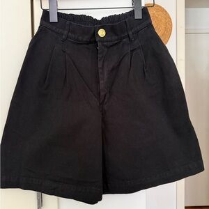 Big Bud Press Black High-Waist Pleated Bermuda Shorts